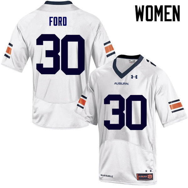 Women's Auburn Tigers #30 Dee Ford White College Stitched Football Jersey
